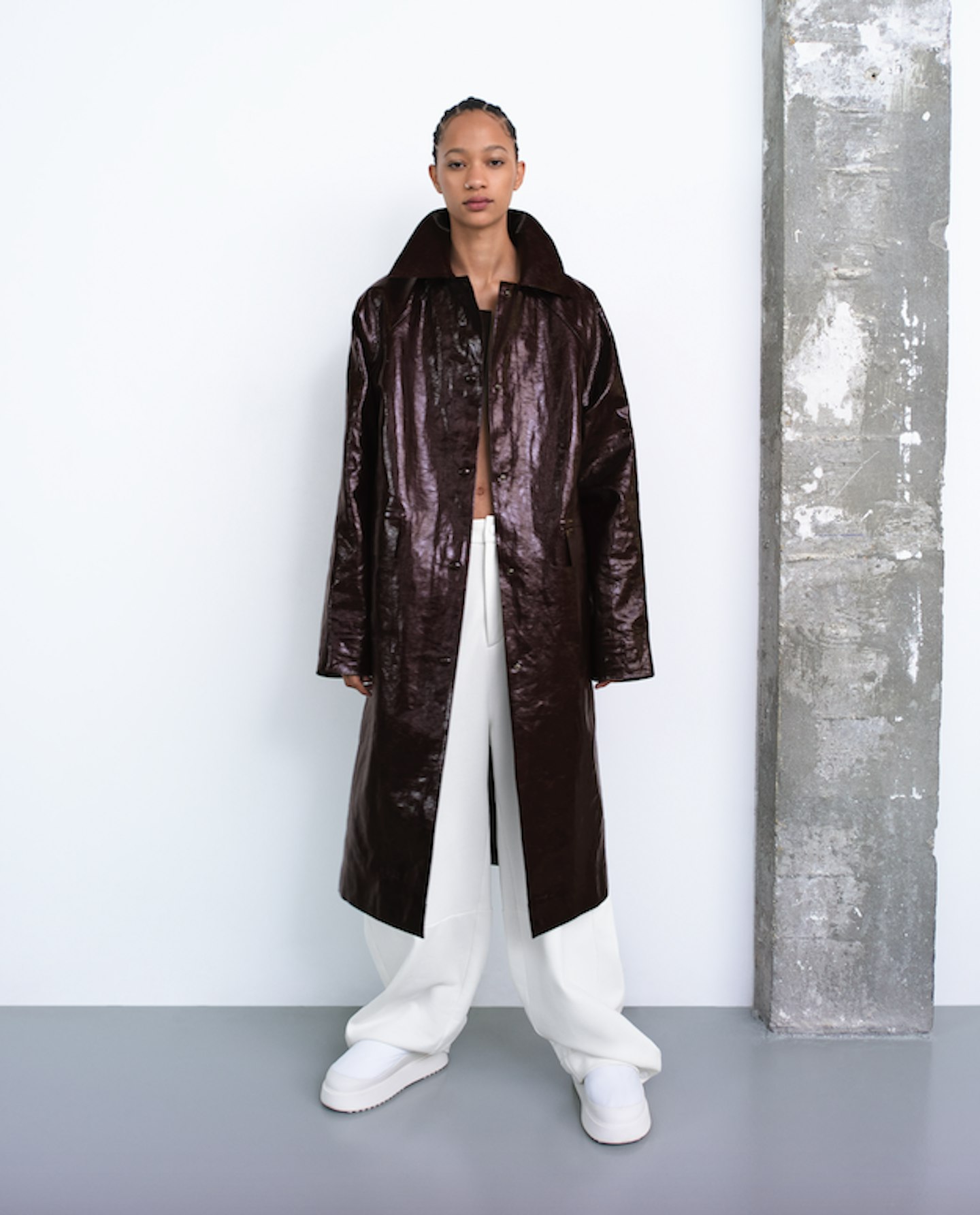 Zara vinyl coat online